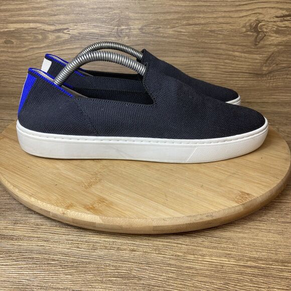 Rothy's The Sneaker Women's Size 9 Slip On Shoes Black Blue Trim - Picture 4 of 8